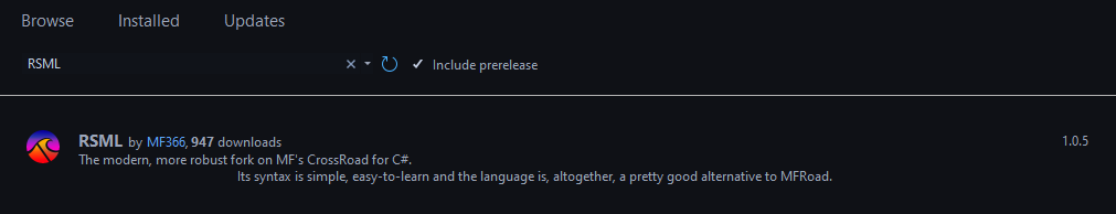 NuGet UI - Step 1